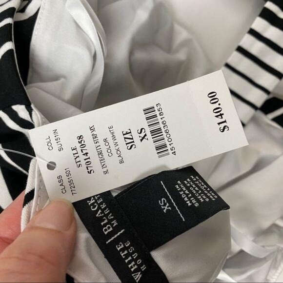 WHBM SLEEVELESS BIAS STRIPE MAXI DRESS XS - Picture 7 of 8